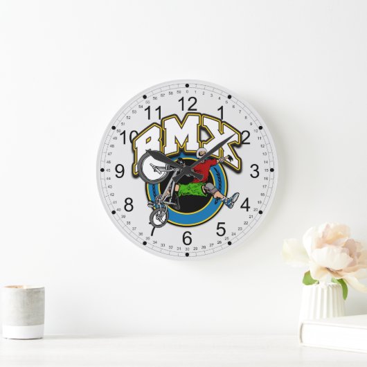 BMX eins Trick übergeben Große Wanduhr (Zuhause)