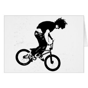 BMX-Fahrer in Schwarz und Weiß