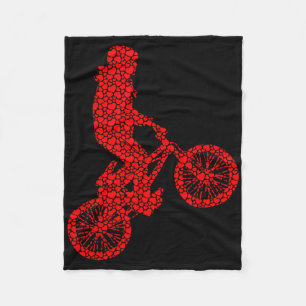 BMX-Fahrradfahrer Fahrrad Valentinstag Herzen Lieb Fleecedecke