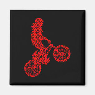 BMX-Fahrradfahrer Fahrrad Valentinstag Herzen Lieb Magnet