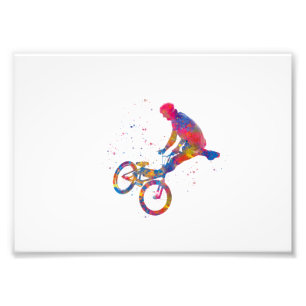 BMX-Fahrradrennen Aquarell Fotodruck