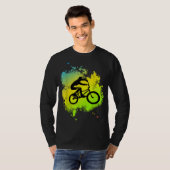 Bmx Farbrad mit schönen Räderstunts Pedals & T-Shirt (Vorne ganz)