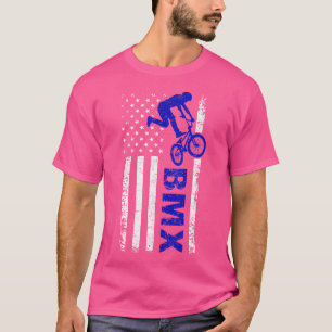BMX Flag USA American Flag Sport Fan BMX Bike T-Shirt
