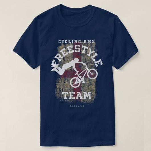 BMX Freestyle Bike England Flag Radfahren BMX T-Shirt (Design vorne)