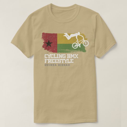 BMX Freestyle Bike Guinea Bissau Flag Fahrradfahre T-Shirt (Design vorne)