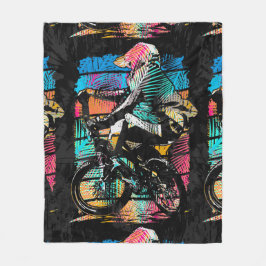 Bmx Freestyle - Cool Beach Bmx Fleece Blanket
