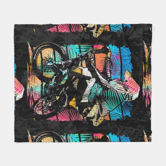 Bmx Freestyle - Cool Beach Bmx Fleece Blanket (Vorderseite (Horizontal))