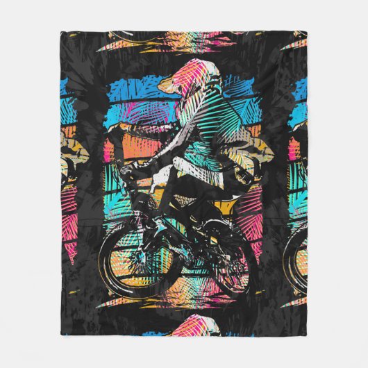 BMX Freestyle - Coole Strand-BMX-Fliesblanke Fleecedecke (Vorderseite)