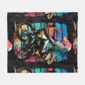 BMX Freestyle - Coole Strand-BMX-Fliesblanke Fleecedecke (Vorderseite (Horizontal))
