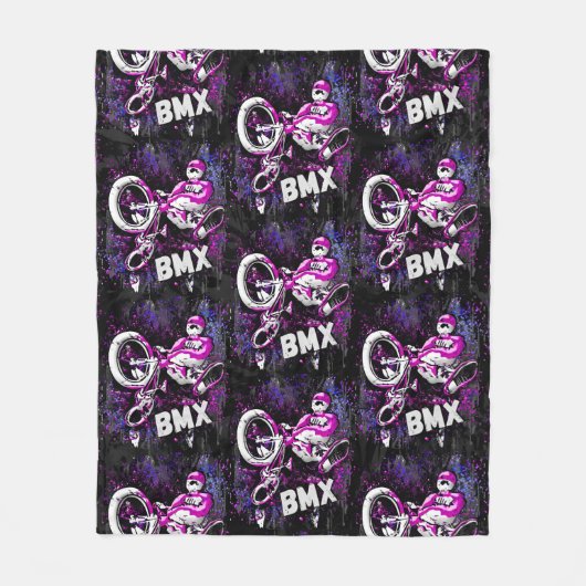 Bmx Freestyle Trick Jump - Bmx Fleece Blanket (Vorderseite)