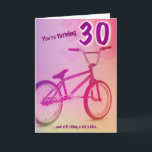 BMX Geburtstagskarte - Sie drehen 30 Karte<br><div class="desc">Great for dads,  husbands,  sons,  friends,  or any guy turning 30 who rides "kid's bikes"! Customizable to place your own greeting on the inside of the card.</div>