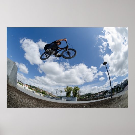 Bmx großer Luftsprung Poster (Vorne)