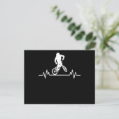BMX Heartbeat Design Funny Rider Cycling Bike Gesc Postkarte (Stehend Vorderseite)