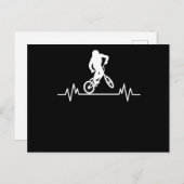 BMX Heartbeat Design Funny Rider Cycling Bike Gesc Postkarte (Vorne/Hinten)