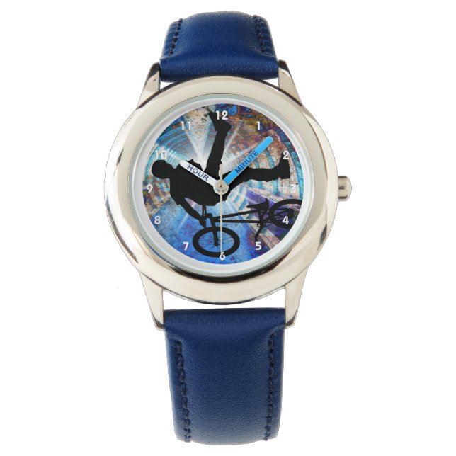 BMX im Grunge-Tunnel Armbanduhr (Vorderseite)