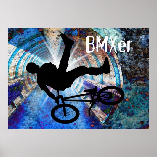 BMX in a Grunge Tunnel Poster (Vorne)