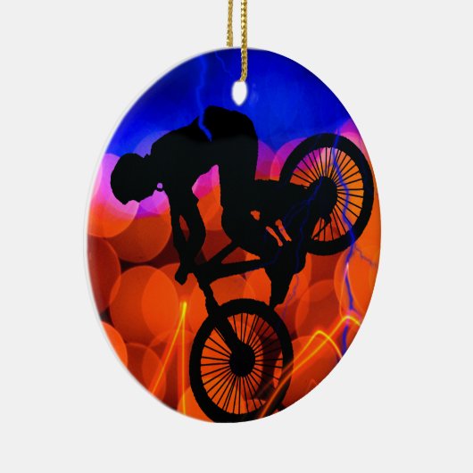 BMX in den hellen Kristallen und im Blitz Keramik Ornament (Rechts)