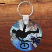 BMX in einem Grunge-Tunnel Schlüsselanhänger (Vorderseite)