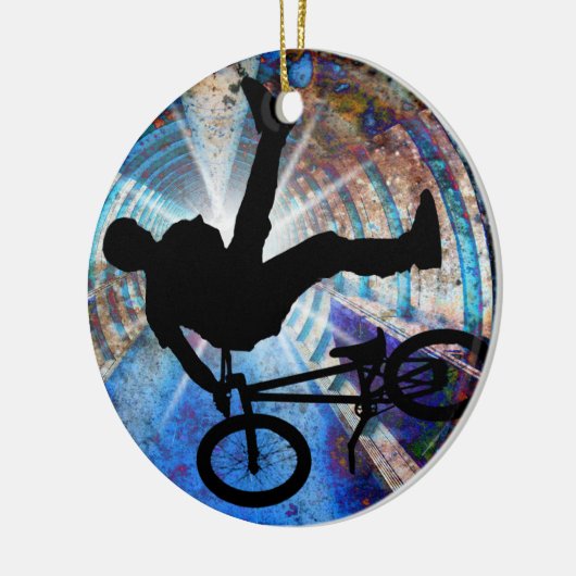 BMX in einem Schmutz-Tunnel Keramik Ornament (Links)