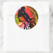 BMX in Lines & Circles Runder Aufkleber (Tasche)