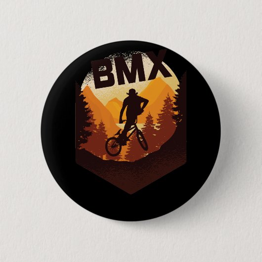 BMX in schöner Natur Button (Vorderseite)