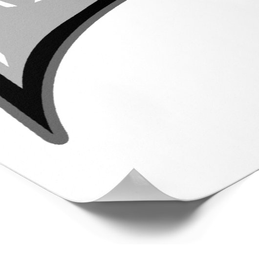 BMX King Text Design Graustufen Poster (Ecke)