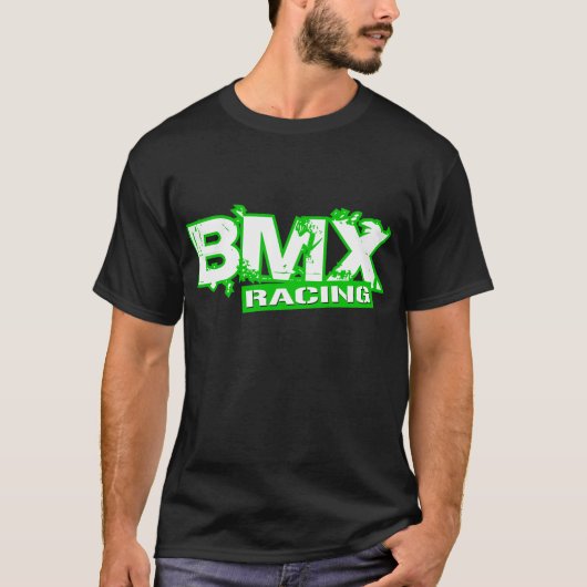 BMX LAUFENDES GRÜNES WEISS T-Shirt (Vorderseite)