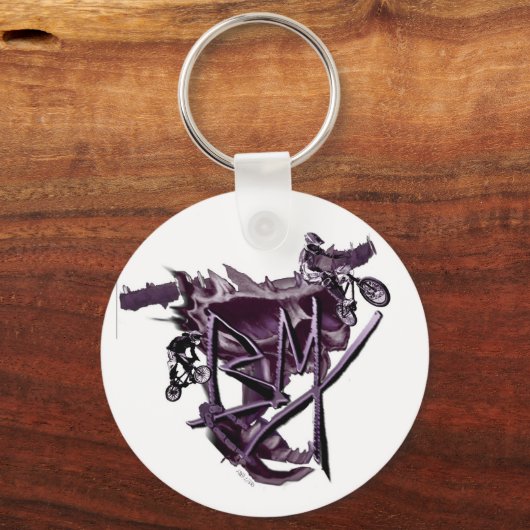 BMX (lila) Schlüsselanhänger (Vorderseite)