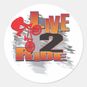 BMX Live to Ride Ride zum Leben Runder Aufkleber
