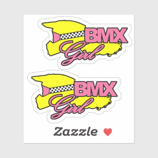 BMX Mädchen Aufkleber (Blatt)