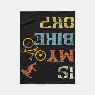 Bmx Mountain Biking Dirt Race Retro Biker Is My Bi Fleecedecke