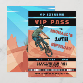 BMX Racing BIke Birthday Einladung