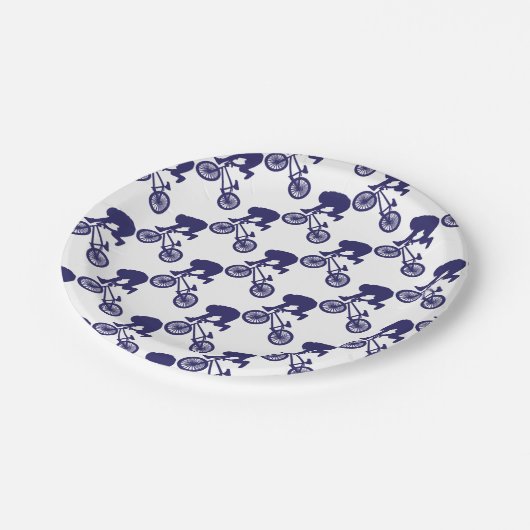 BMX-Radfahrer Pappteller (Schrägansicht)