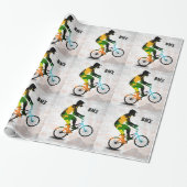 BMX Reiter in den abstrakten Farben-Spritzern Geschenkpapier (Ungerollt)