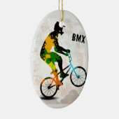 BMX Reiter in den abstrakten Farben-Spritzern Keramik Ornament (Rechts)