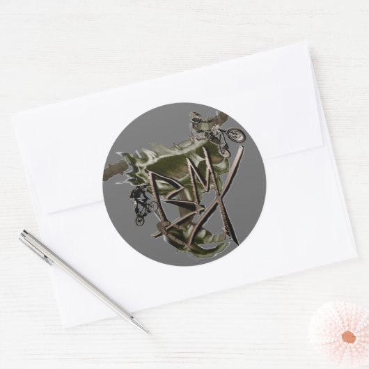 BMX Rennaufkleber 1 Runder Aufkleber (Umschlag)