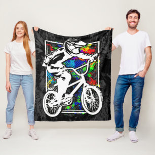 Bmx-Rennen - Coole Bmx-Fleece-Decke Grunge Fleecedecke