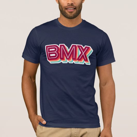 BMX Retro-Typografie Text Cool T-Shirt (Vorderseite)