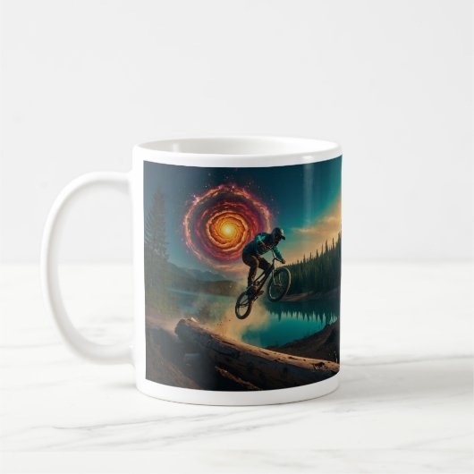 BMX Rider am Waldrand Kaffeetasse (Links)
