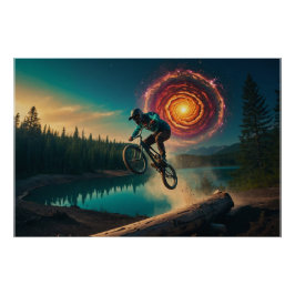 BMX Rider am Waldrand Poster