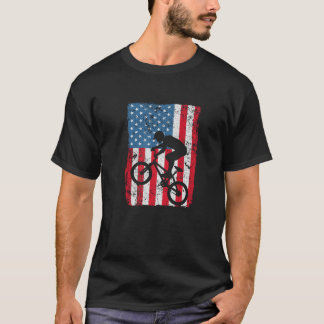 BMX Rider American Flag Rider 4. Juli Männer Junge T-Shirt