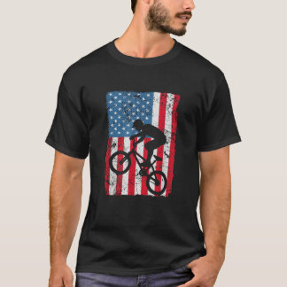 BMX Rider American Flag Rider 4. Juli Männer Junge T-Shirt