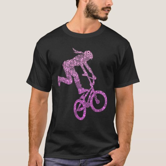 BMX Rider Girl Bike Bicycle Stunt Racing Kids Girl T-Shirt (Vorderseite)