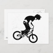 BMX Rider in Schwarz und Weiß Postkarte (Vorne/Hinten)