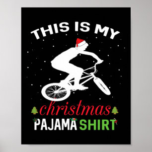Bmx Rider Xmas T-Shirt Familie passt Pajama Poster