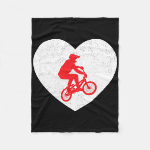 BMX-Silhouette Biker Fahrrad Valentinstag Herzform Fleecedecke