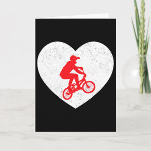 BMX-Silhouette-Fahrradfahrer-Fahrrad-Valentinstag- Karte