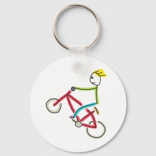 BMX-Strichmännchen Schlüsselanhänger (Vorderseite)