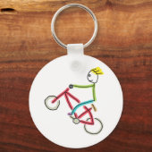 BMX-Strichmännchen Schlüsselanhänger (Vorderseite)