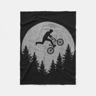 BMX-Stunt-Dirt-Bike-Mond-Freestyle-Fahrer-Geschenk Fleecedecke